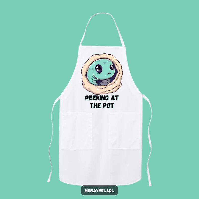 Funny Curious Moray Eel Apron: Chef's Wear with Peeking Humor