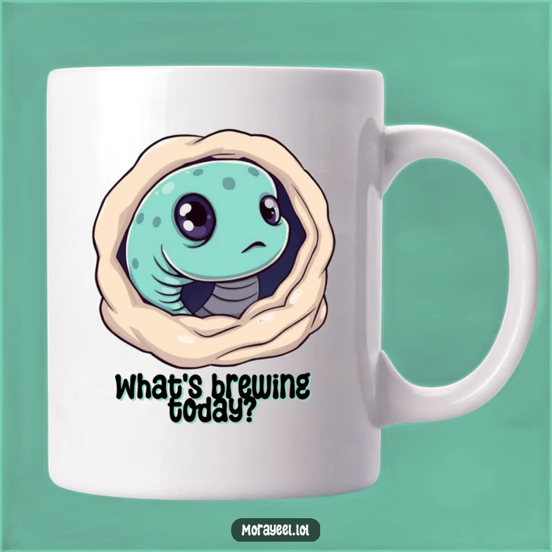 Funny Curious Moray Eel Mug: Peeking Reef Dweller Gift