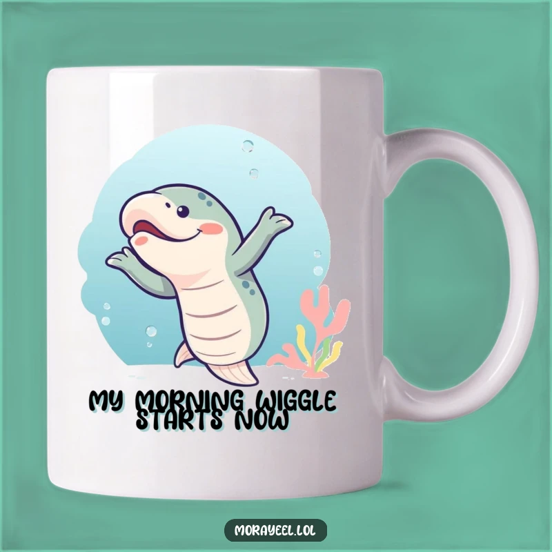 Funny Wiggly Moray Eel Dance Mug: Hilarious Ocean Creature Gift Idea