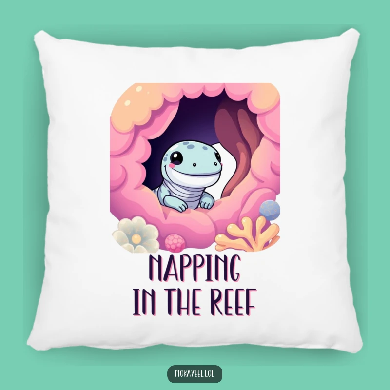 Funny Moray Eel Coral Pillow - Soft Cute Reptile Cushion, Adorable Funny Gift