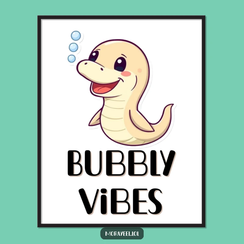 Instant Download Funny Moray Eel Bubble Art - Humorous Digital Print Gift