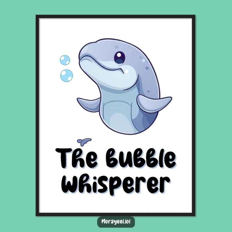 Funny Playful Moray Eel Bubble Digital Print: Whimsical Ocean Art