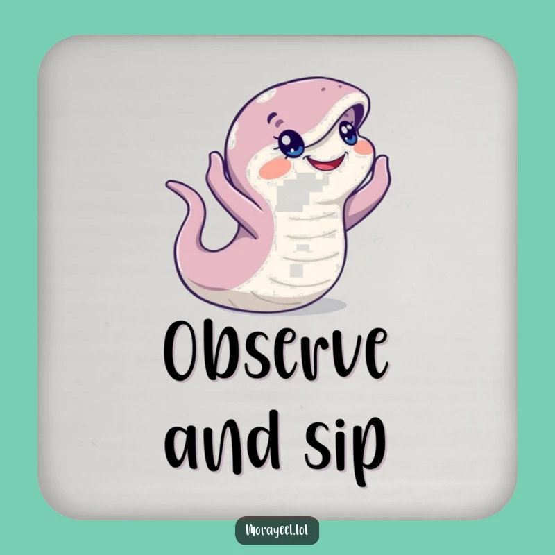 Funny Moray Eel Watchful Coaster Set - Humorous Table Protection Gift