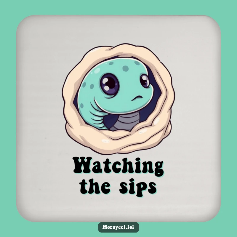 Funny Curious Moray Eel Coaster: Protect Surfaces with Peeking Humor