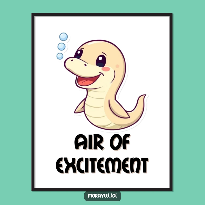 Funny Moray Eel Bubble Art Poster - Vibrant & Humorous Wall Decor Gift