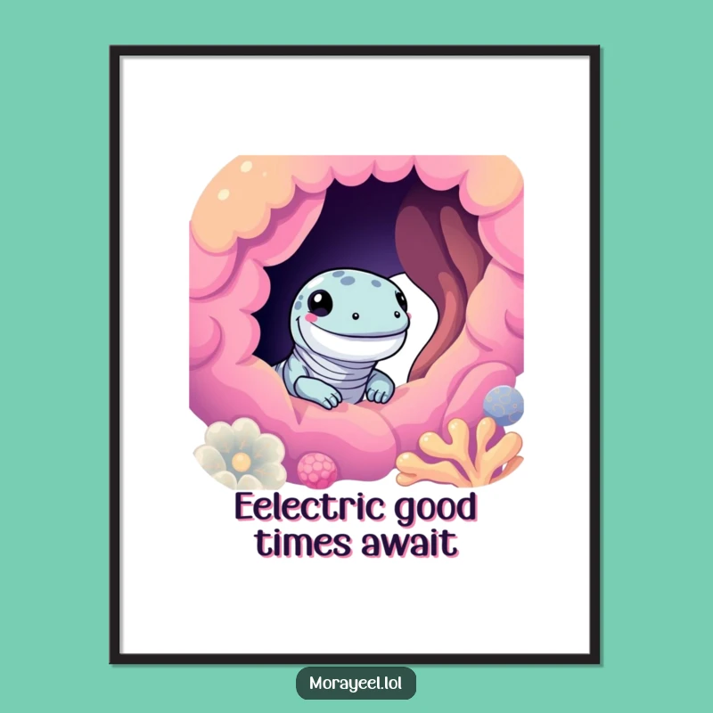 Funny Free Printable Wall Art: Moray Eel Peeking - Quirky Underwater Downloadable Decor