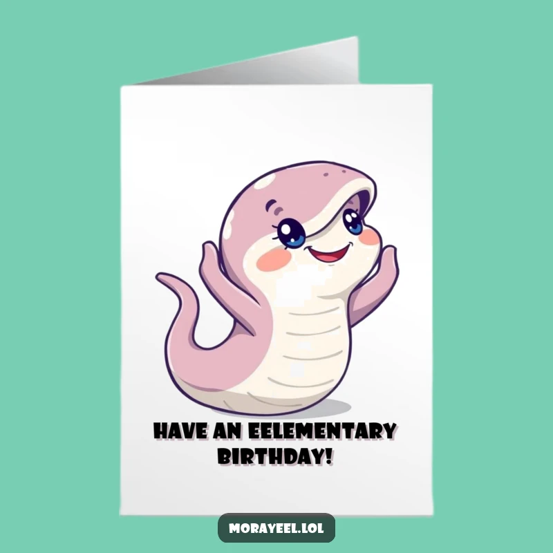 Free Printable Birthday: Happy Moray Eel Peeking - Funny DIY Card for Laughter