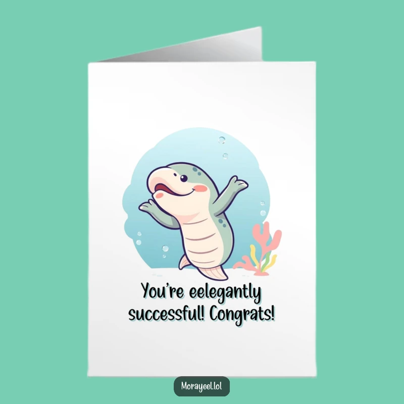 Free Printable Wiggly Eel Congrats Card: Celebrate with a Hilarious Moray Dance