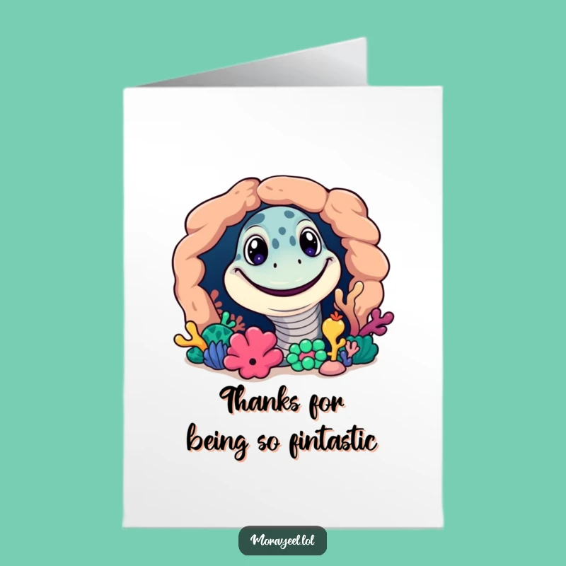 Free Printable Thank You Card: Grinning Eel Humorous Downloadable Appreciation