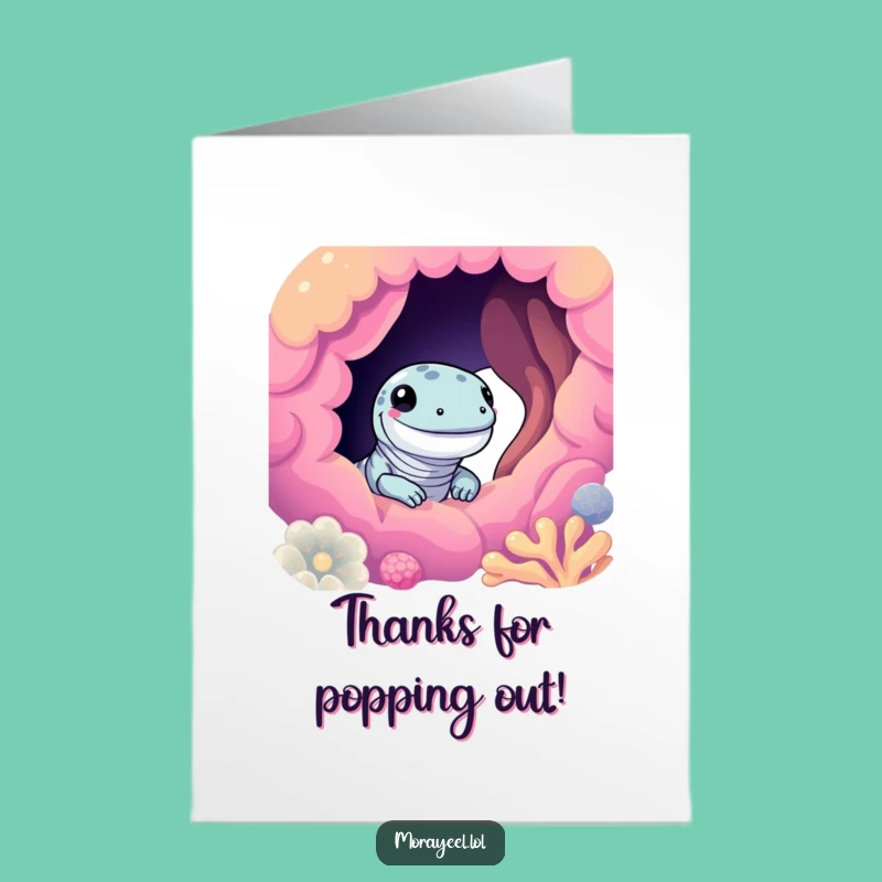 Free Printable Thank You Card: Moray Eel Smile - Grateful Downloadable Greeting