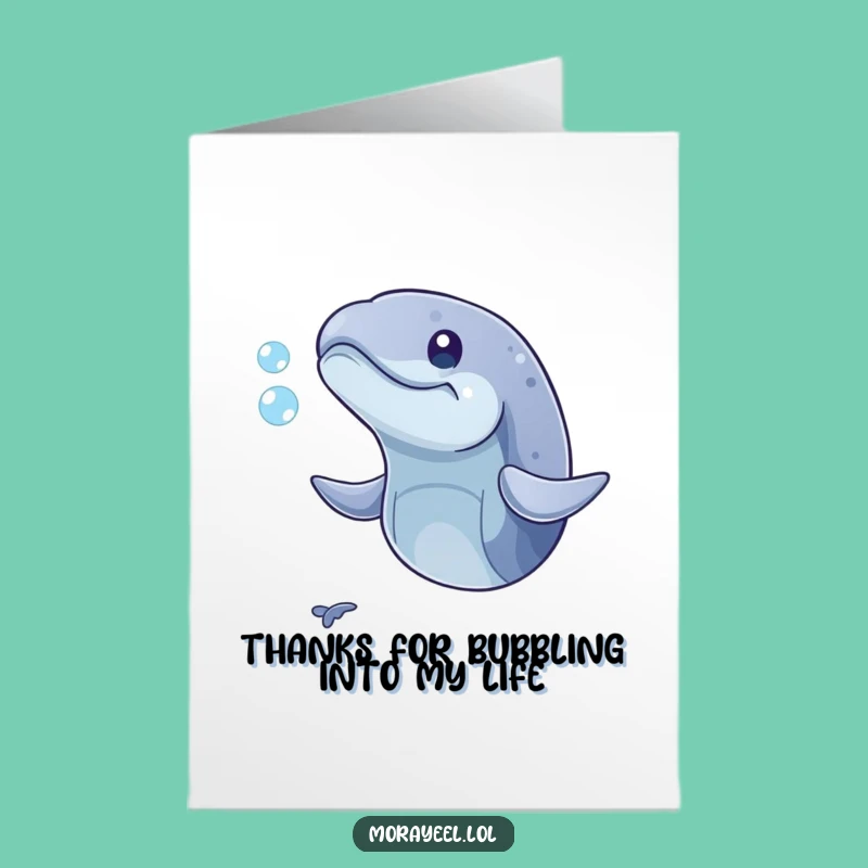 Free Printable Thank You Card: Playful Eel Bubble Catch Humorous Gift
