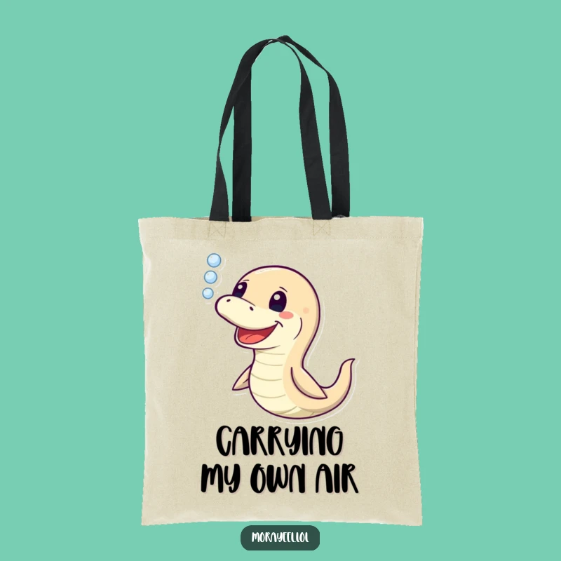 Funny Moray Eel Bubble Tote Bag - Humorous Eco-Friendly Carry-All Gift