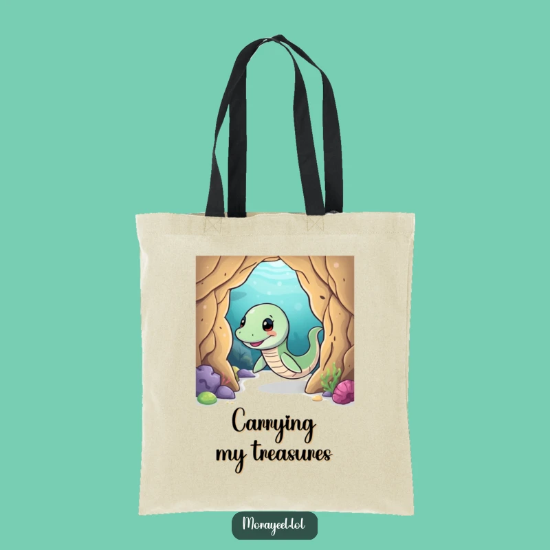 Funny Moray Eel Cave Tote Bag - Playful Ocean Accessory, Ideal Funny Gift