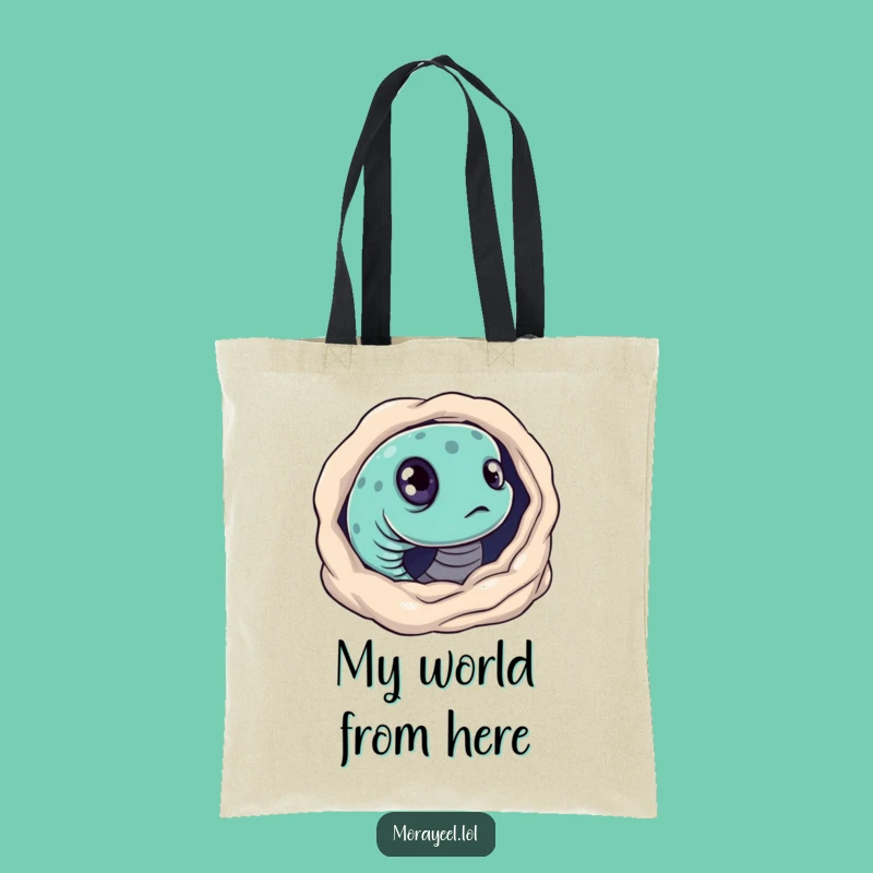 Funny Curious Moray Eel Tote Bag: Peek-a-Boo Ocean Accessory Gift